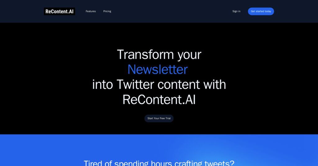 Recontent.ai: Transforma Rápidamente Tu Contenido En Tweets Listos Para Twitter Con Ia