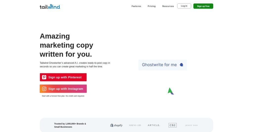 Tailwind Ghostwriter: Crea Copias De Marketing Listas Para Publicar Con Ia