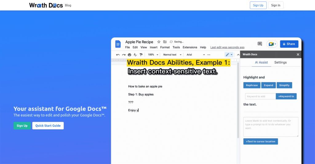 Wraith Docs: Edicita Documentos Para Google Docs Gracias A La Ia De Esta Herramienta