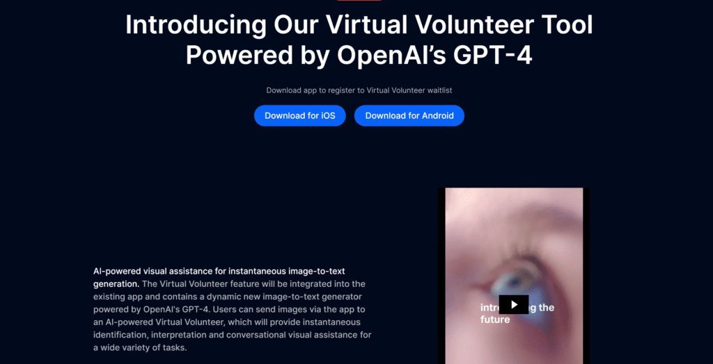 Be My Eyes: Asistencia Visual Para Personas Ciegas Y Con Baja Visión Con Ia