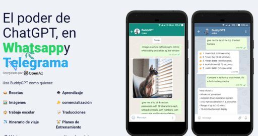 buddygpt: el poder de chatgpt, en whatsapp y telegram