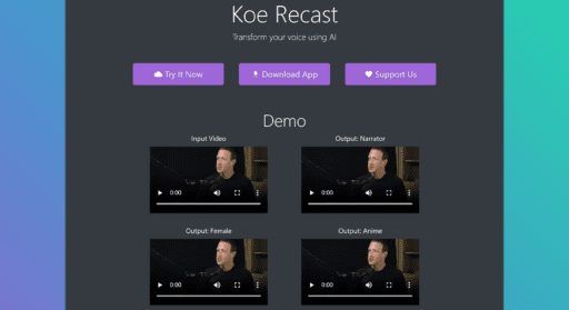 koe recast: transformación de voz con ia