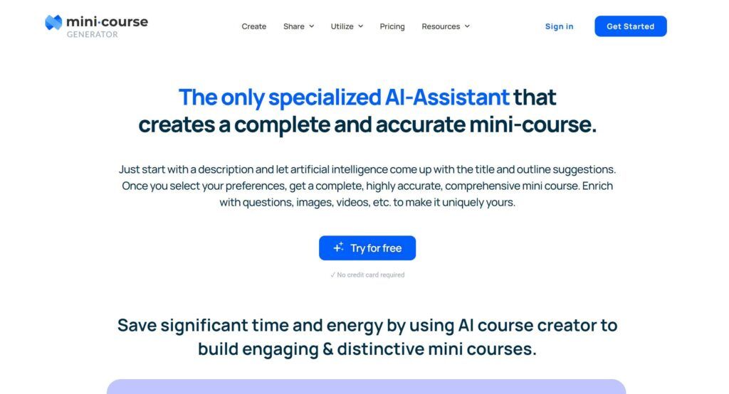 Mini.course: Asistente Especializado En La Creación De Cursos Con Inteligencia Artificial