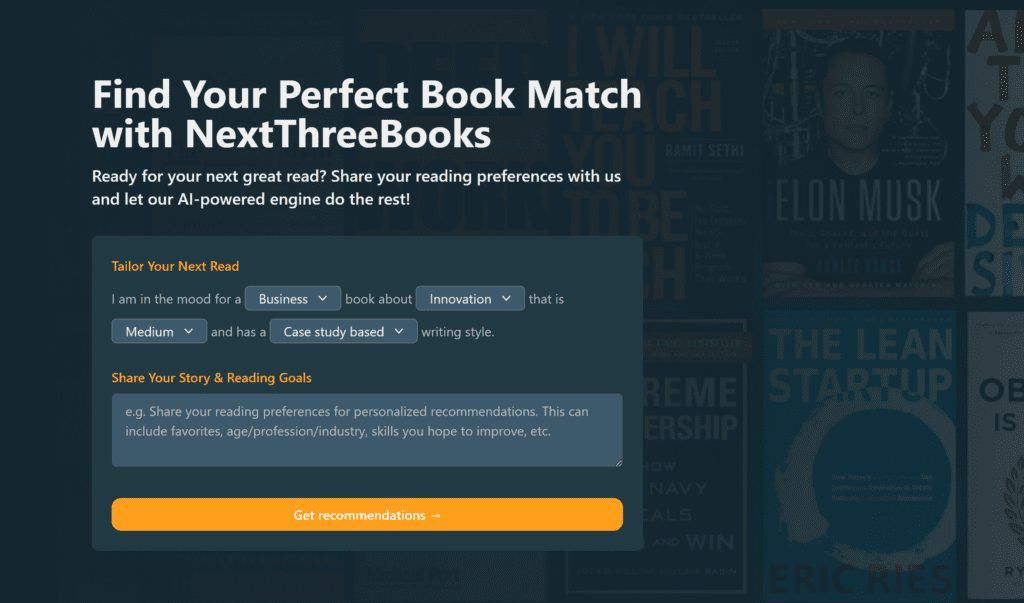 Next Three Books: Encuentra Tu Libro Perfecto