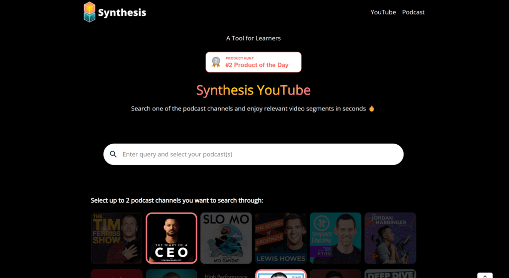 Synthesisyoutube: Encuentra Contenido Relevante En Canales De Podcast Favoritos