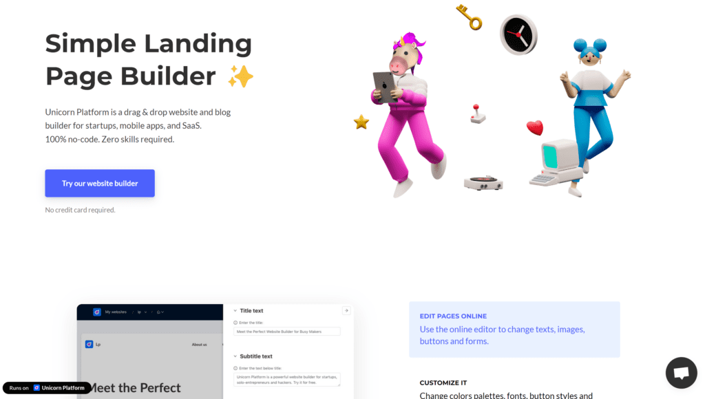 Unicorn Platform: Creador De Páginas De Destino Para Nuevas Empresas