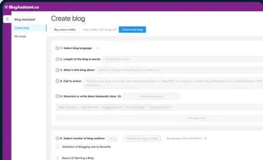 blog assistant: herramienta para escribir blogs con ia