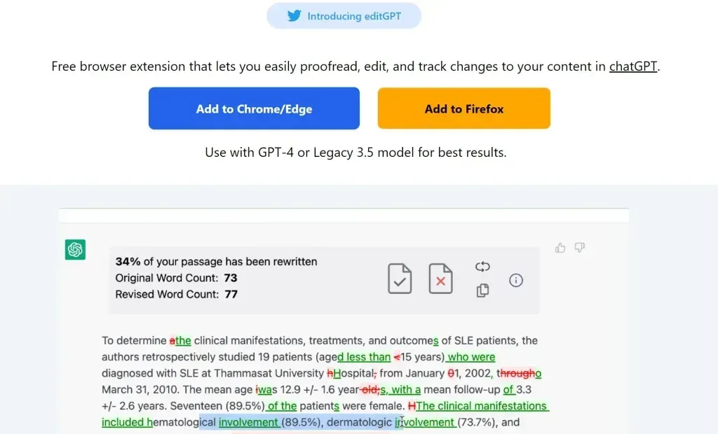 Editgpt: Extensión Para Que Navegadores Corrijan, Editen Y Realicen Un Seguimiento De Cambios De Contenido