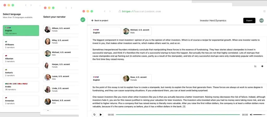 Narration Box: Genera Texto A Voz De Alta Calidad Utilizando Ia