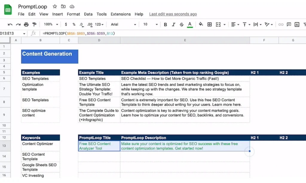 Promptloop: Ia Para Transformar, Extraer O Resumir Texto En Google Sheets Y Excel