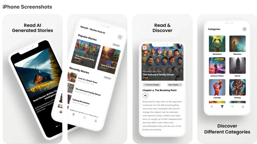 Storyai: Aplicación Ia Para Descubrir Y Leer Historias Generadas Por Ia