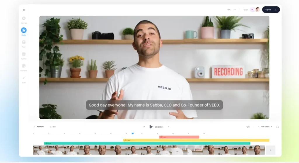 VEED: Plataforma IA de edición de vídeo en línea 1 Veed: Plataforma Ia De Edición De Vídeo En Línea