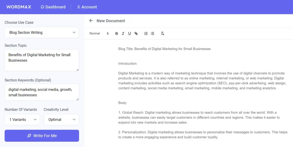 Wordmax: Plataforma Con Ia Para Crear Contenido