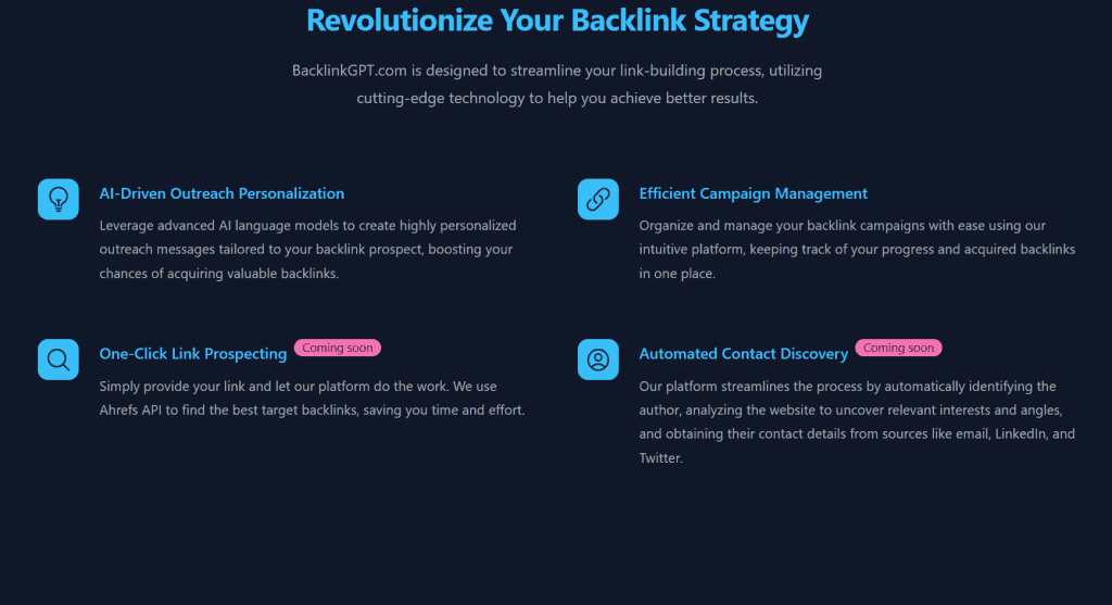 Backlinkgpt: Ia De Ayuda Para Campañas De Difusión Y Adquisición De Backlinks Seo