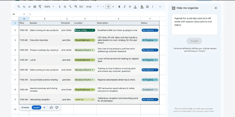 Inteligencia Artificial En Hojas De Cálculo De Google