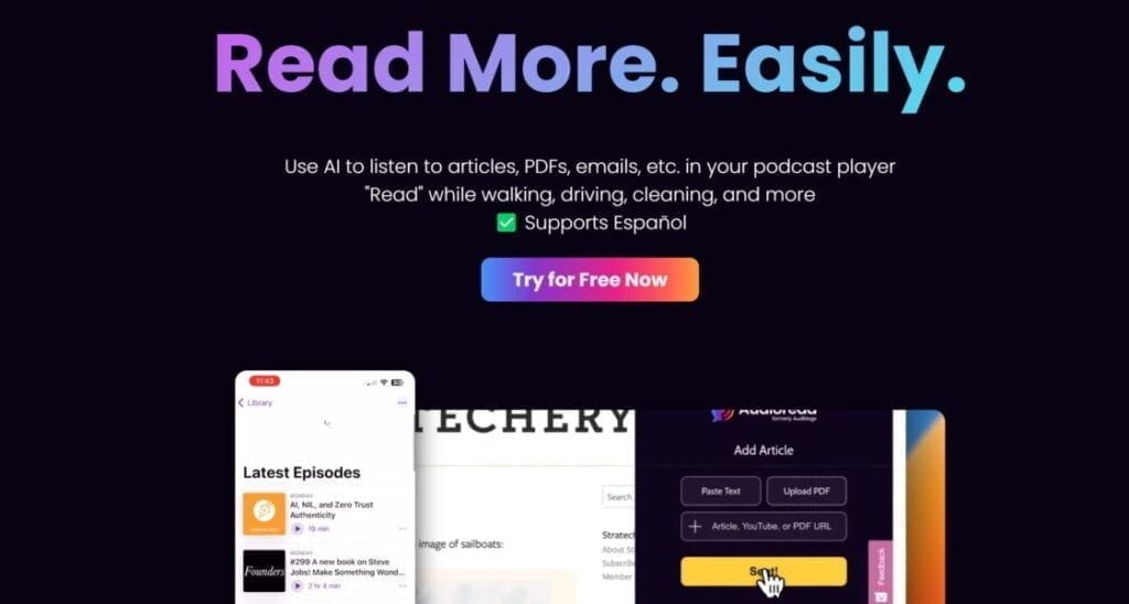 Audioread: Convierte Tus Materiales Escritos En Podcasts Con Facilidad Usando Ia