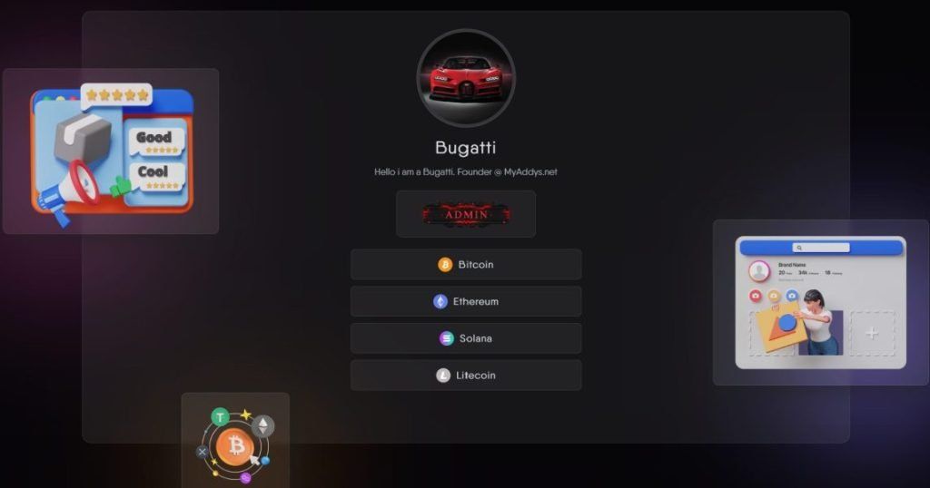 Myaddys.net: Crypto-Bio Que Conecta Tus Criptomonedas Y Redes Sociales Con Ia