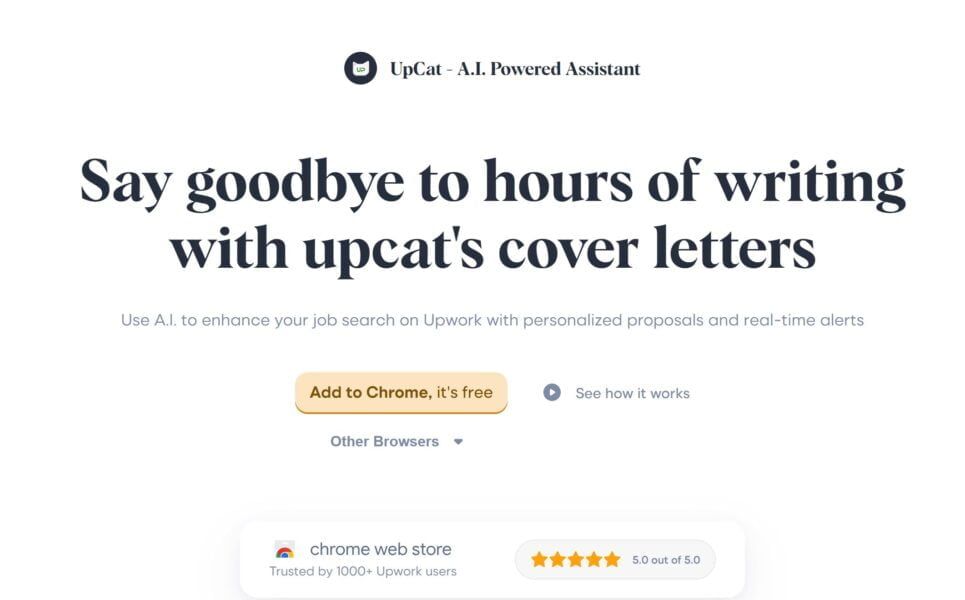 Upcat: Genera Cartas De Presentación Con Ia Personalizadas Para Destacar En Upwork