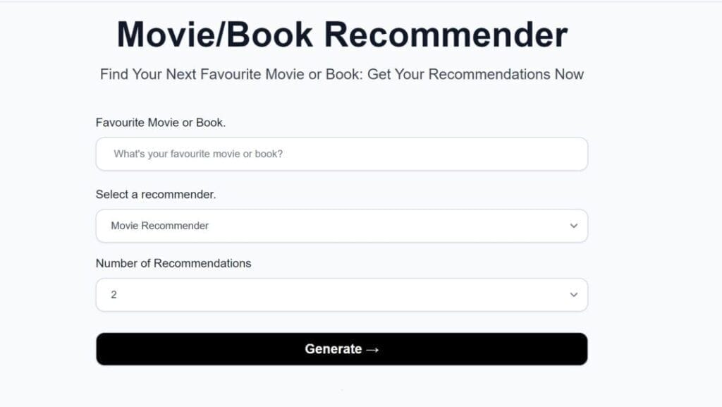 Movie &Amp; Book Recommender: Encuentra Tu Próxima Película O Libro Favorito Con Ia