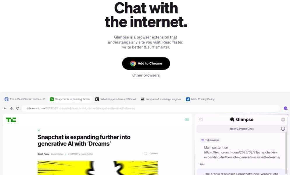 Glimpse: Ia Que Te Permite Leer Más Rápido, Escribir Mejor Y Navegar Con Inteligencia