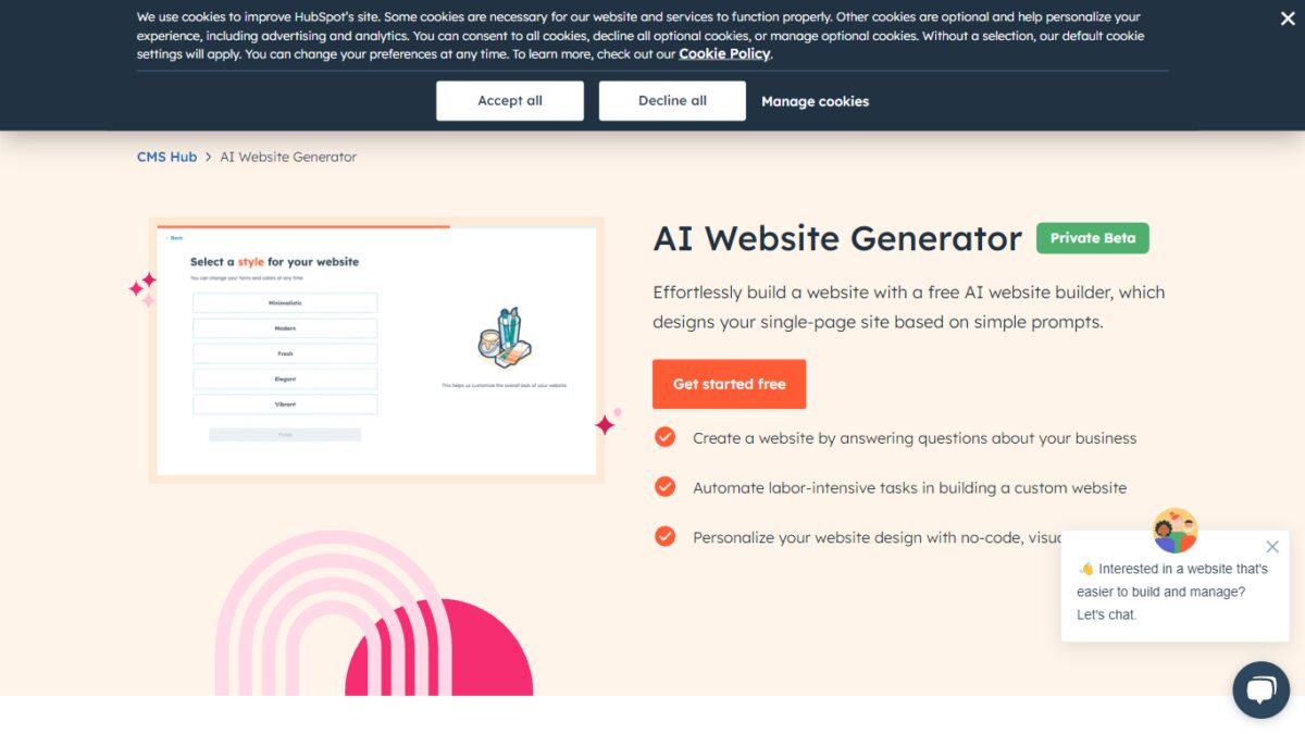 Ai Website Generator | Hubspot