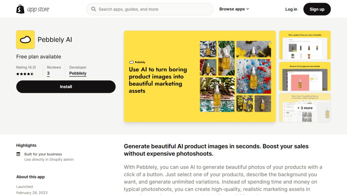 Pebblely Ai: Shopify App
