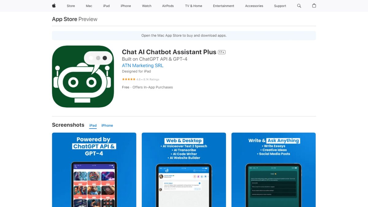 ‎Chat Ai Chatbot Assistant Plus