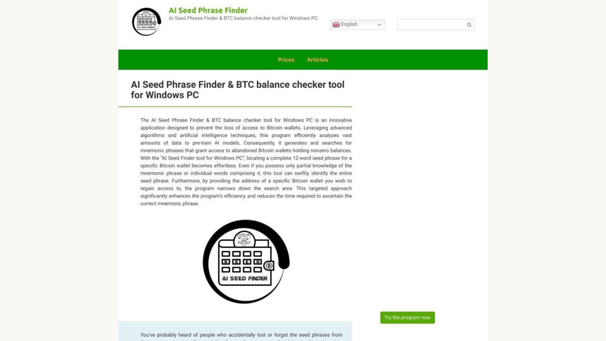 Ai Seed Phrase Finder &Amp; Btc Balance Checker Tool For Windows Pc