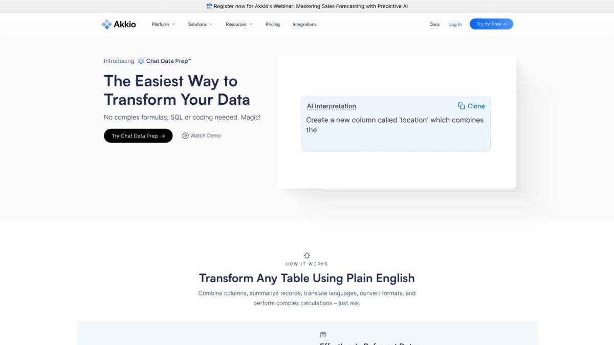 Chat Data Prep by Akkio 1 Chat Data Prep By Akkio