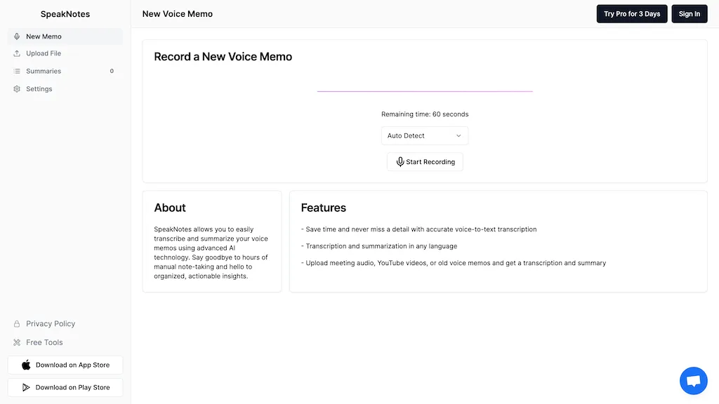 SpeakNotes 1 Speaknotes