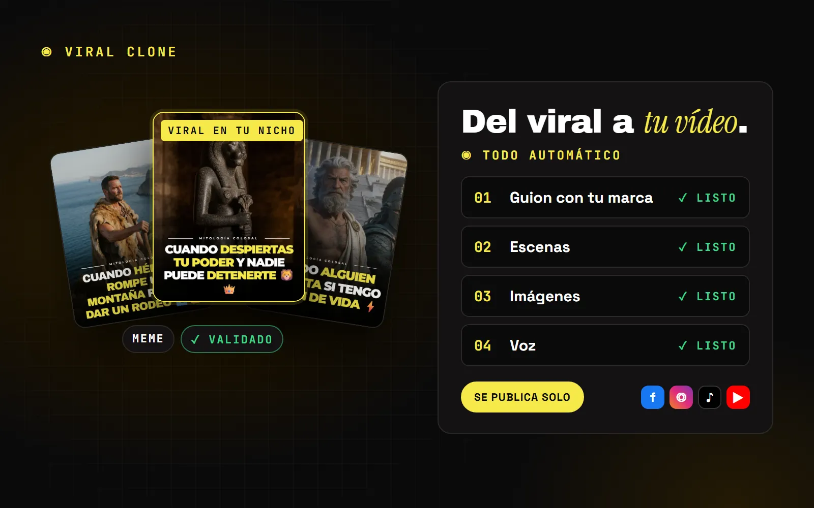 Viral Clone 1 Viral Clone, App De Ia Que Convierte Contenido Viral En Contenido De Tu Marca